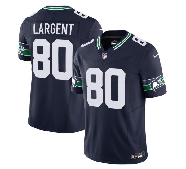 Men's Seattle Seahawks #80 Steve Largent 2023 F.U.S.E. Navy Limited Stitched Football Jersey - Custom Name