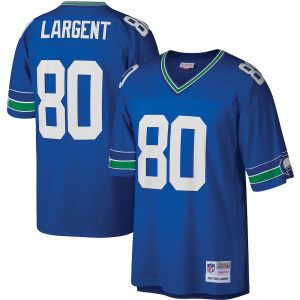 Men's Seattle Seahawks #80 Steve Largent Royal Mitchell & Ness Stitched Football Jersey - Custom Name
