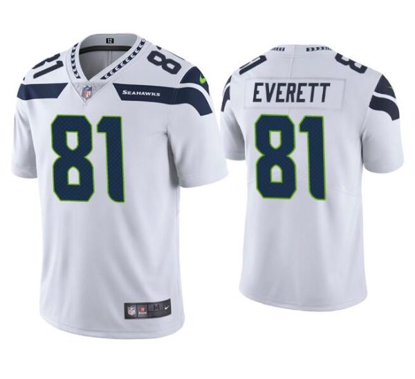 Men's Seattle Seahawks #81 Gerald Everett White Vapor Untouchable Limited Stitched Jersey - Custom Name