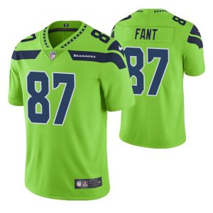Men's Seattle Seahawks #87 Noah Fant Green Vapor Untouchable Limited Stitched Jersey - Custom Name