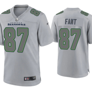 Men's Seattle Seahawks #87 Noah Fant Grey Atmosphere Fashion Stitched Game Jersey - Custom Name