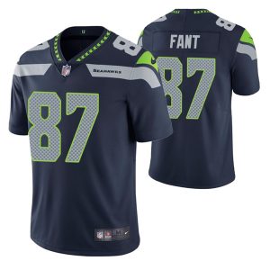 Men's Seattle Seahawks #87 Noah Fant Navy Vapor Untouchable Limited Stitched Jersey - Custom Name