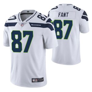 Men's Seattle Seahawks #87 Noah Fant White Vapor Untouchable Limited Stitched Jersey - Custom Name