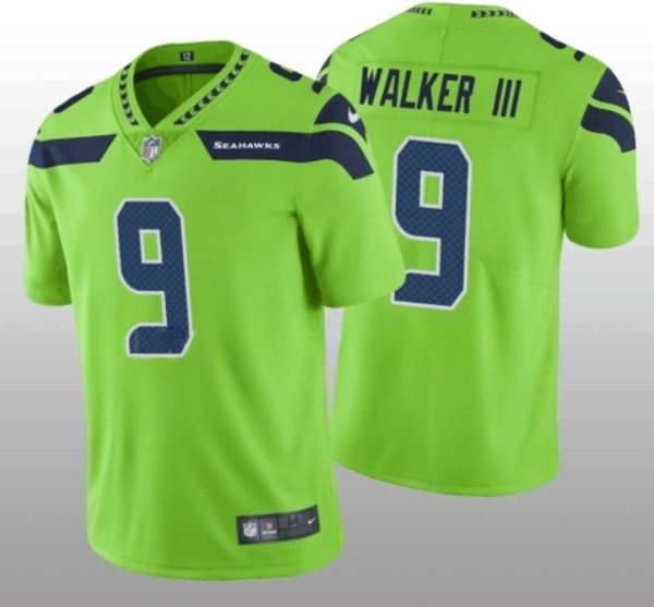Men's Seattle Seahawks #9 Kenneth Walker III Green Vapor Untouchable Limited Stitched Jersey - Custom Name