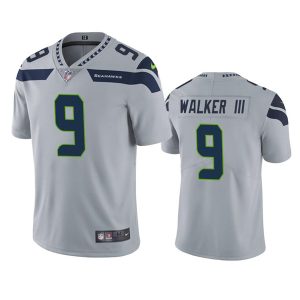 Men's Seattle Seahawks #9 Kenneth Walker III Grey Vapor Untouchable Limited Stitched Jersey - Custom Name