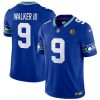 Men's Seattle Seahawks #9 Kenneth Walker III Royal 2023 F.U.S.E. Throwback With John Madden Patch Vapor Limited Stitched Football Jersey - Custom Name