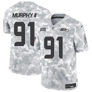 Men's Seattle Seahawks #91 Byron Murphy II 2024 F.U.S.E Arctic Camo Salute to Service Limited Stitched Football Jersey - Custom Name