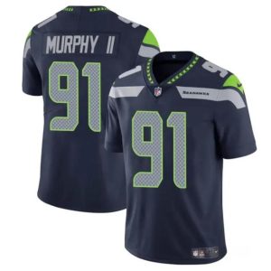 Men's Seattle Seahawks #91 Byron Murphy II Navy 2024 Draft Vapor Limited Stitched Football Jersey - Custom Name