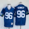 Men's Seattle Seahawks #96 Cortez Kennedy Blue Throwback Stitched Football Jersey - Custom Name