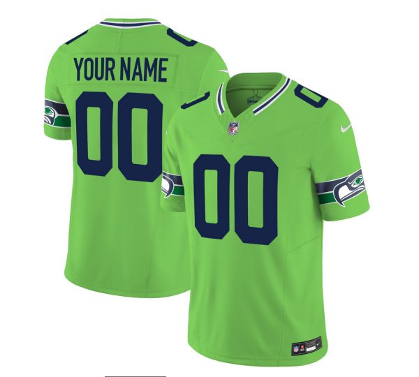 Men's Seattle Seahawks Active Player Custom 2023 F.U.S.E. Green Limited Stitched Football Jersey - Custom Name