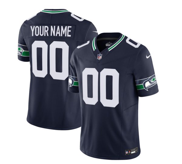 Men's Seattle Seahawks Active Player Custom 2023 F.U.S.E. Navy Limited Stitched Football Jersey - Custom Name