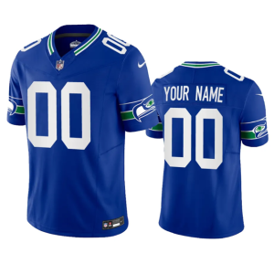 Men's Seattle Seahawks Active Player Custom Royal 2023 F.U.S.E. Vapor Limited Throwback Stitched Jersey - Custom Name