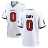 Men's Tampa Bay Buccaneers #0 Yaya Diaby White Stitched Game Jersey - Custom Name