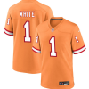 Men's Tampa Bay Buccaneers #1 Rachaad White Orange Throwback Limited Stitched Game Jersey - Custom Name