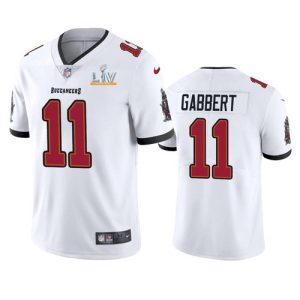Men's Tampa Bay Buccaneers #11 Blaine Gabbert White NFL 2021 Super Bowl LV Limited Stitched Jersey - Custom Name