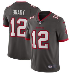 Men's Tampa Bay Buccaneers #12 Tom Brady 2020 Grey Vapor Untouchable Limited Stitched NFL Jersey - Custom Name