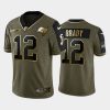 Men's Tampa Bay Buccaneers #12 Tom Brady 2021 Olive Camo Salute To Service Golden Limited Stitched Jersey - Custom Name