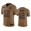 Men's Tampa Bay Buccaneers #12 Tom Brady 2023 Brown Salute To Service Limited Stitched Jersey - Custom Name