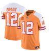 Men's Tampa Bay Buccaneers #12 Tom Brady 2023 F.U.S.E. White-Gold With 4-Star C Patch Throwback Limited Stitched Jersey - Custom Name
