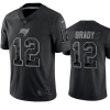 Men's Tampa Bay Buccaneers #12 Tom Brady Black Reflective Limited Stitched Jersey - Custom Name