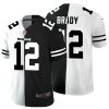 Men's Tampa Bay Buccaneers #12 Tom Brady Black & White NFL Split Limited Stitched Jersey - Custom Name