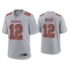Men's Tampa Bay Buccaneers #12 Tom Brady Grey Atmosphere Fashion Stitched Game Jersey - Custom Name