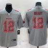 Men's Tampa Bay Buccaneers #12 Tom Brady Grey With Patch Atmosphere Fashion Stitched Jersey - Custom Name