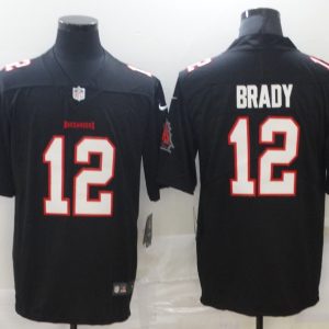 Men's Tampa Bay Buccaneers #12 Tom Brady New Black NFL 2021 Limited Stitched Jersey - Custom Name