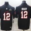Men's Tampa Bay Buccaneers #12 Tom Brady New Black NFL 2021 Super Bowl LV Limited Stitched Jersey - Custom Name