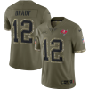 Men's Tampa Bay Buccaneers #12 Tom Brady Olive 2022 Salute To Service Limited Stitched Jersey - Custom Name