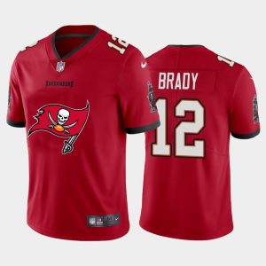 Men's Tampa Bay Buccaneers #12 Tom Brady Red 2020 Team Big Logo Limited Stitched Jersey - Custom Name