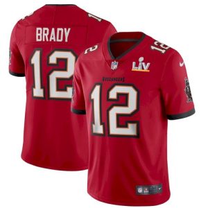 Men's Tampa Bay Buccaneers #12 Tom Brady Red NFL 2021 Super Bowl LV Limited Stitched Jersey - Custom Name