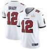 Men's Tampa Bay Buccaneers #12 Tom Brady White NFL 2021 Super Bowl LV Limited Stitched Jersey - Custom Name