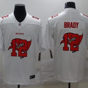 Men's Tampa Bay Buccaneers #12 Tom Brady White Shadow Logo Limited Stitched Jersey - Custom Name