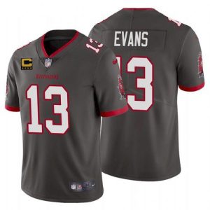 Men's Tampa Bay Buccaneers #13 Mike Evans 2022 Grey With 4-star C Patch Vapor Untouchable Limited Stitched Jersey - Custom Name