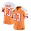 Men's Tampa Bay Buccaneers #13 Mike Evans 2023 F.U.S.E. White-Gold With 4-Star C Patch Throwback Limited Stitched Jersey - Custom Name