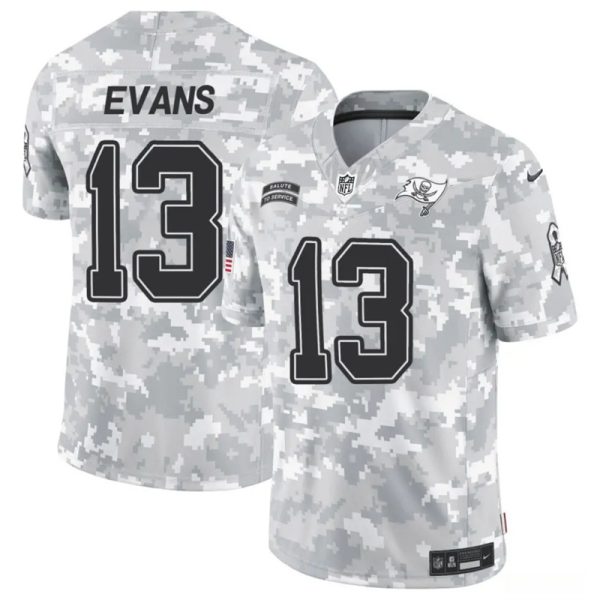 Men's Tampa Bay Buccaneers #13 Mike Evans 2024 F.U.S.E Arctic Camo Salute to Service Limited Stitched Football Jersey - Custom Name