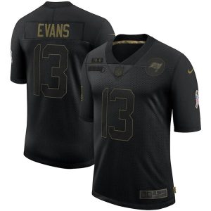 Men's Tampa Bay Buccaneers #13 Mike Evans Black NFL 2020 Salute To Service Limited Stitched Jersey - Custom Name