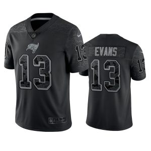 Men's Tampa Bay Buccaneers #13 Mike Evans Black Reflective Limited Stitched Jersey - Custom Name