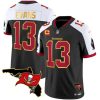 Men's Tampa Bay Buccaneers #13 Mike Evans Black-White F.U.S.E. With 4-star C Ptach And Florida Patch Gold Trim Vapor Stitched Jersey - Custom Name