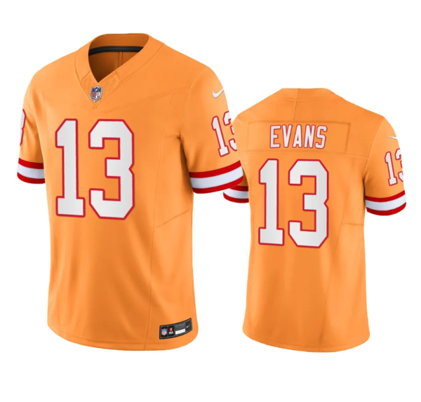 Men's Tampa Bay Buccaneers #13 Mike Evans Orange 2023 F.U.S.E. Throwback Limited Stitched Jersey - Custom Name