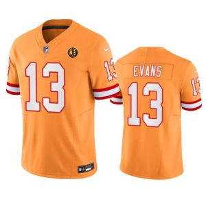 Men's Tampa Bay Buccaneers #13 Mike Evans Orange 2023 F.U.S.E. With John Madden Patch Vapor Limited Stitched Football Jersey - Custom Name