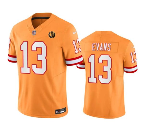 Men's Tampa Bay Buccaneers #13 Mike Evans Orange 2023 F.U.S.E. With John Madden Patch Vapor Limited Stitched Football Jersey - Custom Name