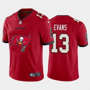 Men's Tampa Bay Buccaneers #13 Mike Evans Red 2020 Team Big Logo Limited Stitched Jerseymited Stitched Jersey - Custom Name