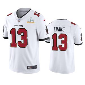 Men's Tampa Bay Buccaneers #13 Mike Evans White NFL 2021 Super Bowl LV Limited Stitched Jersey - Custom Name