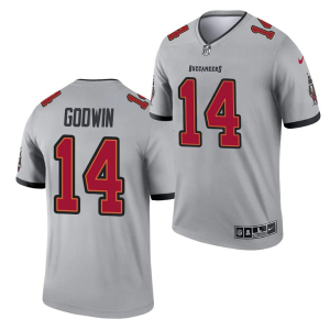 Men's Tampa Bay Buccaneers #14 Chris Godwin 2021 Gray Inverted Legend Stitched Jersey - Custom Name