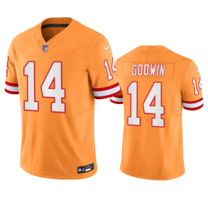 Men's Tampa Bay Buccaneers #14 Chris Godwin Orange 2023 F.U.S.E. Throwback Limited Stitched Jersey - Custom Name