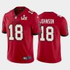 Men's Tampa Bay Buccaneers #18 Tyler Johnson Red NFL 2021 Super Bowl LV Limited Stitched Jersey - Custom Name