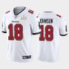 Men's Tampa Bay Buccaneers #18 Tyler Johnson White NFL 2021 Super Bowl LV Limited Stitched Jersey - Custom Name
