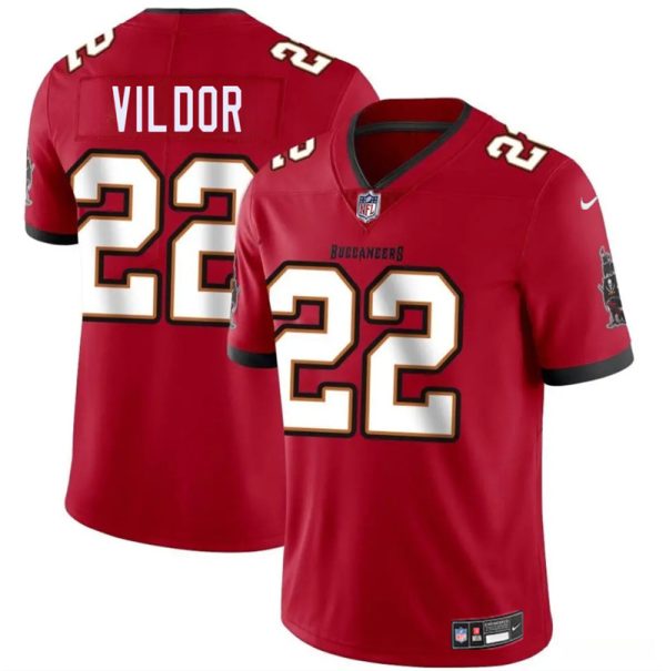 Men's Tampa Bay Buccaneers #22 Kindle Vildor Red Vapor Limited Stitched Jersey - Custom Name